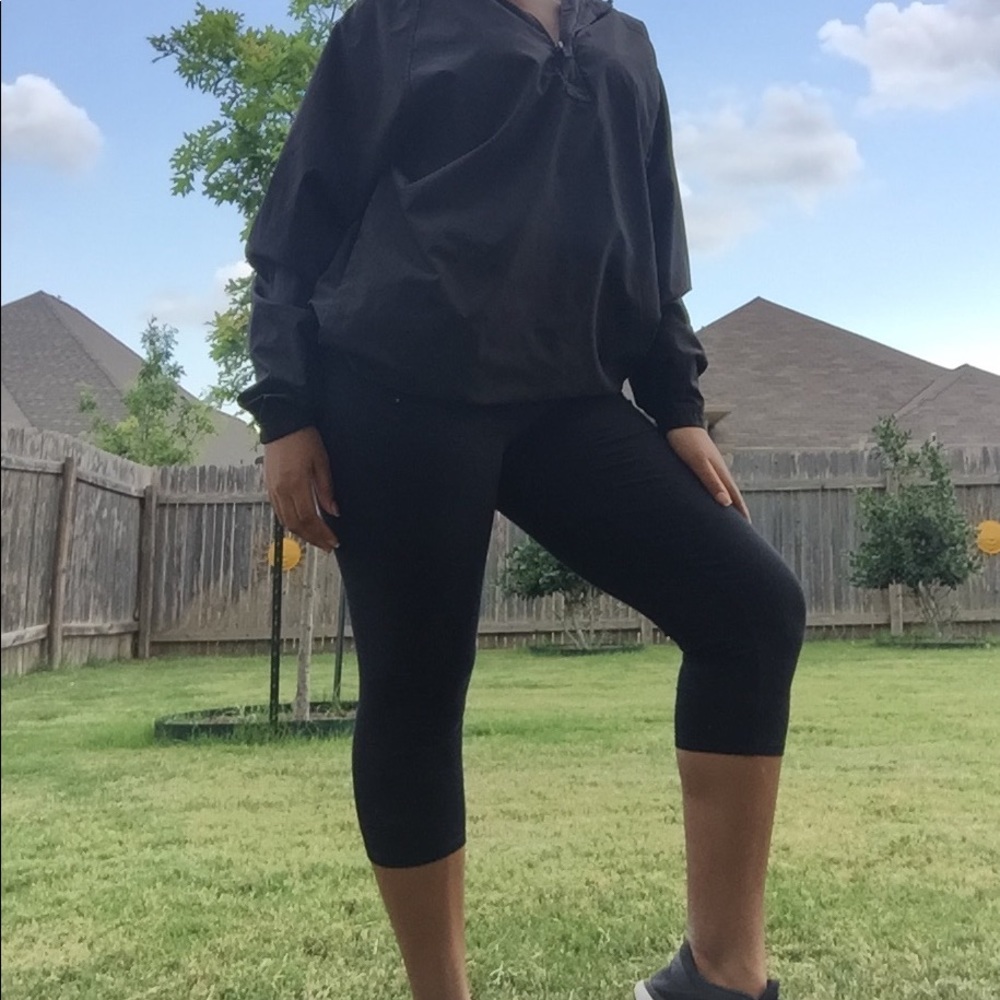 Black windbreaker